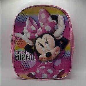 Girl's Pink Minnie Mouse Backpack With Accessories